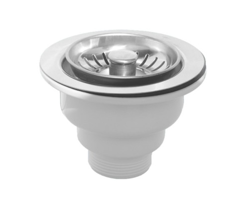 Выпуск (H77мм, D113мм полированная нержавейка сливная решётка) со съёмной фильтрующей решёткой-пробк