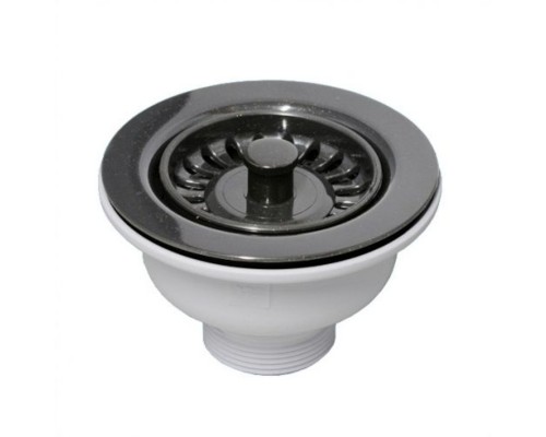 Выпуск (H68мм, D113мм сливная решётка) со съёмной фильтрующей решёткой-пробкой; выход 1 1/2«папа»;