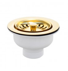 Выпуск (H70мм, D113мм полированная нержавейка сливная решётка) со съёмной фильтрующей решёткой-пробк