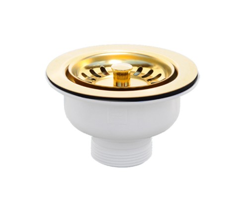 Выпуск (H70мм, D113мм полированная нержавейка сливная решётка) со съёмной фильтрующей решёткой-пробк