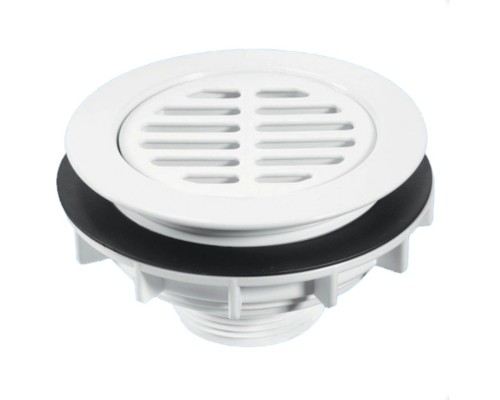 Выпуск (H62мм, D113, сливная решётка D75мм) с фильтрующей сеткой и контргайкой; выход 1 1/2«папа»;