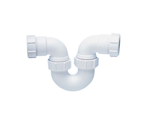 Сифон трубный Р-образный, проходной (32ммх32мм); вход/выход компрессионный горизонтальный Ду=32мм