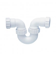 Сифон трубный Р-образный, проходной (50ммх50мм); вход/выход компрессионный горизонтальный Ду=50мм