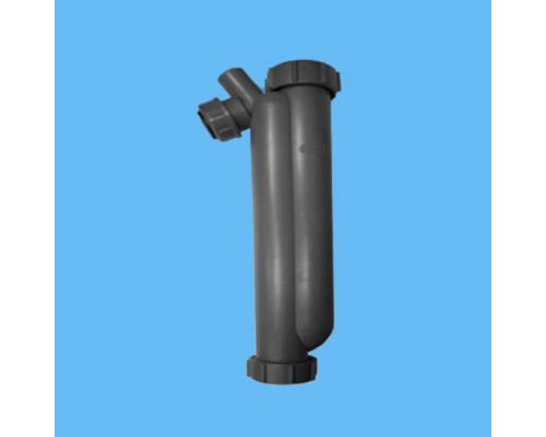 Сифон трубный S-образный без для слива конденсата с дополнительным отводом Ду=17мм; высота гидрозатв