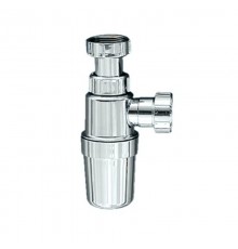 Сифон бутылочный без выпуска (1 1/4x32мм); выход компрессионный Ду=32мм; цвет-хром