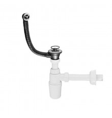 Сифон McAlpine бутылочный 1¼" х 32 мм сo сливом-переливом , реш. D60мм, L235 мм х 25 мм, выход 32 мм