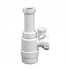 Сифон бутылочный без выпуска (1 1/4x40мм) с вентиляционным и силиконовым клапанами; выход компресси