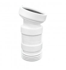 Труба фановая L=260-365 мм гофр. под углом 14 c манжетой, вход 97-107 мм, выход внутрь 110 мм трубы