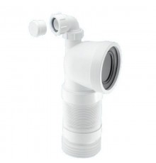 Труба фановая L=260-540 мм гофр. под углом 90 с манжетой, вход 97-107 мм, выход 110 мм, отвод 40 мм