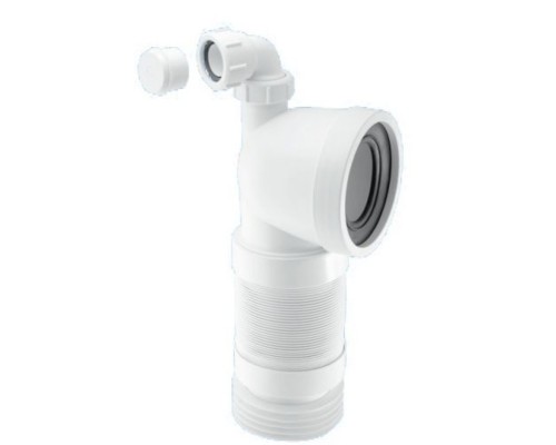 Труба фановая L=260-540 мм гофр. под углом 90 с манжетой, вход 97-107 мм, выход 110 мм, отвод 40 мм