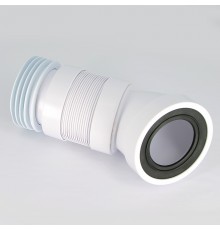 Труба фановая L=315-440 мм гофр. под углом 45 c манжетой, вход 97-107 мм, выход внутрь 110 мм трубы