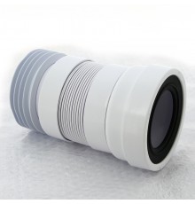 Труба фановая L=200-330 мм гофр. с манжетой, вход 97-107 мм, выход внутрь 110 мм трубы