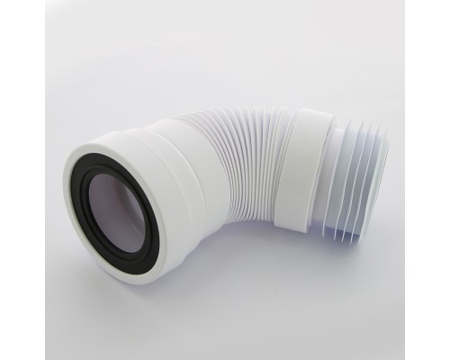 Труба фановая L=230-440 мм гофр. с манжетой, вход 97-107 мм, выход внутрь 110 мм трубы