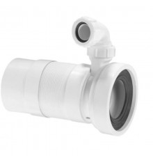 Труба фановая L=330-800 мм гофр. с компрес. отводом на 40 мм, вход 97-107 мм, выход 110 мм