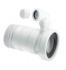 Труба фановая L=330-800 мм гофр. с манжетой, отвод 40 мм, вход 97-107 мм, выход внутрь 110 мм трубы