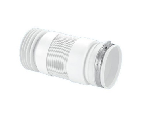 Труба фановая L330-760 мм гофрированная с прокладкой, вход 97-107 мм, выход внутрь 110 мм трубы