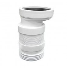 Труба фановая L=245-330 мм гофр. с манжетой и 20 мм смещ., вход 97-107 мм, выход внутрь 110 мм трубы