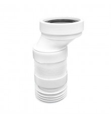 Труба фановая L=253-338 мм гофр. с манжетой и 40 мм смещ., вход 97-107 мм, выход внутрь 110 мм трубы