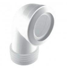 Труба фановая L=165 мм под углом 90 с манжетой, вход 97-107 мм, выход внутрь 110 мм трубы