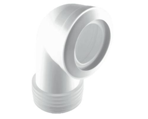 Труба фановая L=165 мм под углом 90 с манжетой, вход 97-107 мм, выход внутрь 110 мм трубы