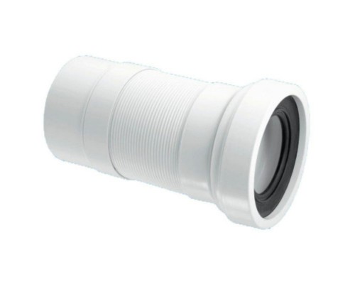 Труба фановая L=240 мм под углом 90 с манжетой, вход 97-107 мм, выход внутрь 110 мм трубы