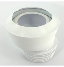 Труба фановая L=116 мм с манжетой и 20 мм смещ., вход 97-107 мм, выход внутрь 110 мм трубы