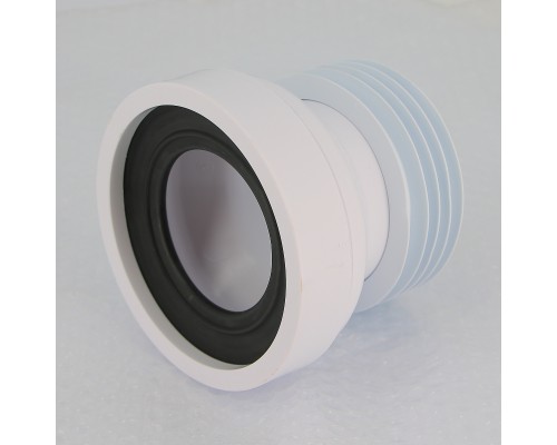 Труба фановая L=120 мм с манжетой, вход 97-107 мм, выход внутрь 110 мм трубы