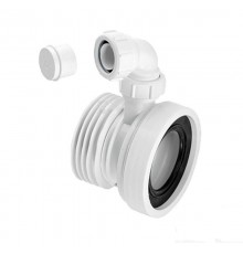 Труба фановая L=110 мм с манжетой и отводом 40 мм, вход 97-107 мм, выход внутрь 110 мм трубы