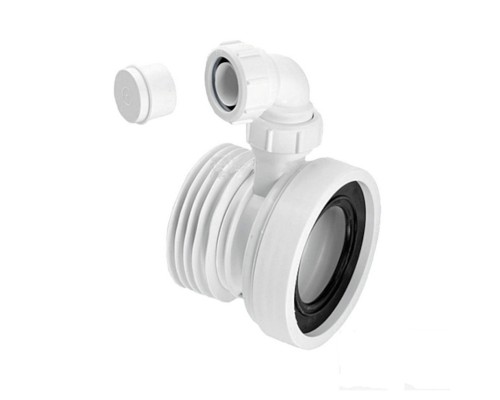 Труба фановая L=110 мм с манжетой и отводом 40 мм, вход 97-107 мм, выход внутрь 110 мм трубы