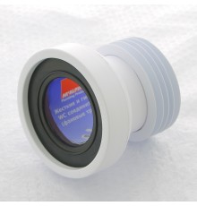 Труба фановая L=140 мм под углом 14 с манжетой, вход 97-107 мм, выход вставляется внутрь 110 мм