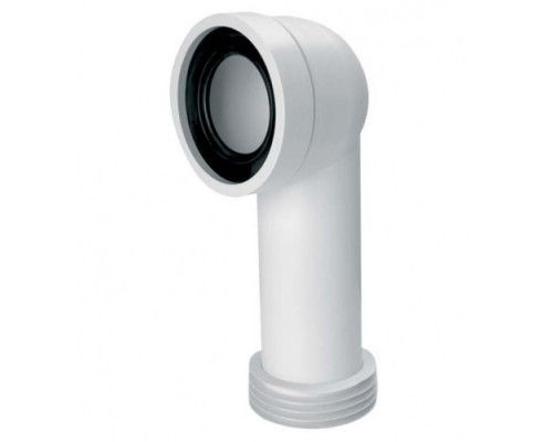 Труба фановая L=285 мм под углом 90 с манжетой, вход 97-107 мм, выход внутрь 110 мм трубы
