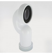 Труба фановая L=285 мм под углом 90 с манжетой, вход 97-107 мм, выход внутрь 110 мм трубы