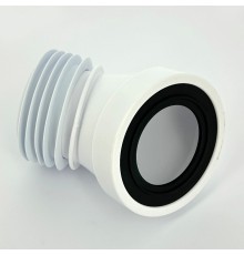 Труба фановая L=160 мм, угол 45 с манжетой, вход 97-107 мм, выход внутрь 110 мм трубы