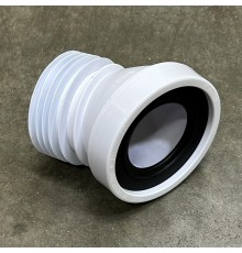 Труба фановая L=140 мм под углом 22 с манжетой, вход 97-107 мм, выход внутрь 110 мм трубы