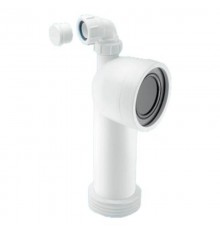 Труба фановая L=285 мм под углом 90 с манжетой, вход 97-107 мм, выход внутрь 110 мм трубы