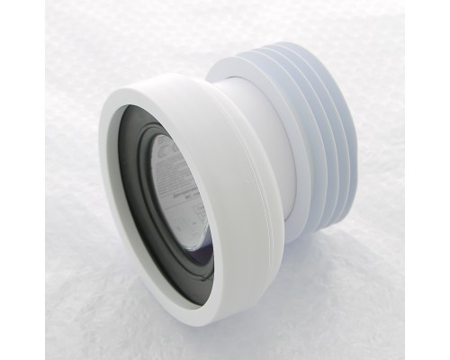 Труба фановая L=120 мм с манжетой и 20 мм смещ., вход 97-107 мм, выход внутрь 110 мм трубы