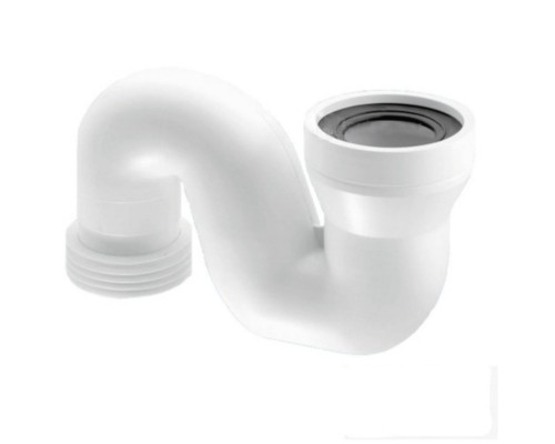 Труба фановая L=205 мм с г/затвором и манжетой, вход 97-107 мм, выход верт. внутрь 110 мм трубы