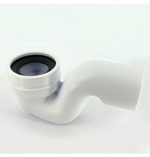 Труба фановая L=150 мм с г/затвором, вход 97-107 мм, выход горизонтальный 110 мм