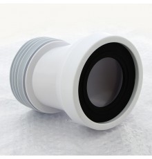Труба фановая L=125 мм с манжетой и 40 мм смещ., вход 97-107 мм, выход внутрь 110 мм трубы