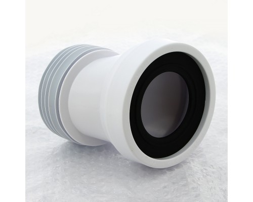 Труба фановая L=125 мм с манжетой и 40 мм смещ., вход 97-107 мм, выход внутрь 110 мм трубы