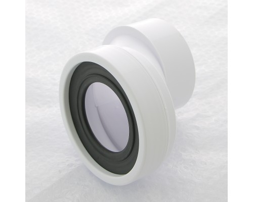 Труба фановая L=125 мм с 40 мм смещ., вход 97-107 мм, выход 110 мм