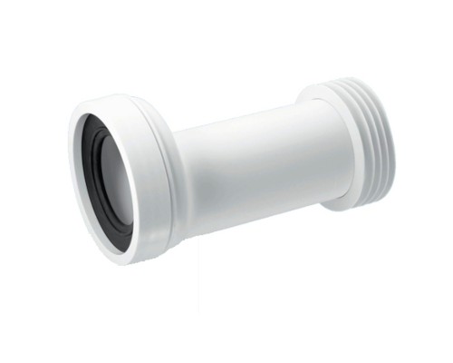 Труба фановая L=260 мм с манжетой и 20 мм смещ., вход 97-107 мм, выход внутрь 110 мм трубы