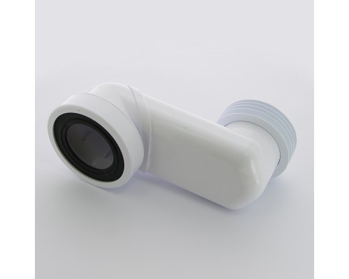 Труба фановая L=160 мм с манжетой и 180 мм смещ., вход 97-107 мм, выход внутрь 110 мм трубы