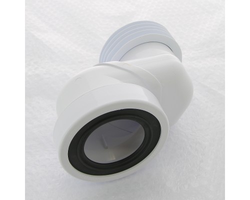 Труба фановая L=160 мм с манжетой и 80 мм смещ., вход 97-107 мм, выход внутрь 110 мм трубы