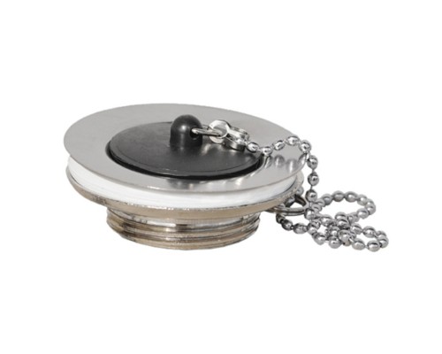 Выпуск (H25мм, D60мм нержавейка сливная решётка) латунный с пробкой и цепочкой; выход 1 1/4«папа»;