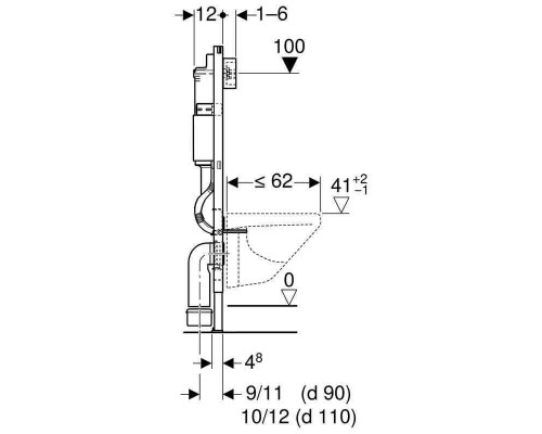 Модуль Geberit Duofix Basic для подвесного унитаза, 112 см, с бачком Delta 12 см