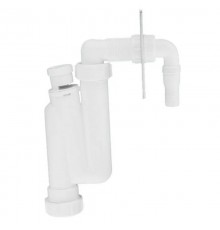 Сифон трубный S-образный для слива бытовой техники c вентиляционным клапаном и декоративной накладко