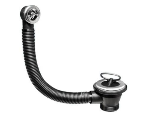 Слив-перелив для мойки под круглое отверстие перелива регулируемый (L230ммхD25мм, D60мм нержавейка с