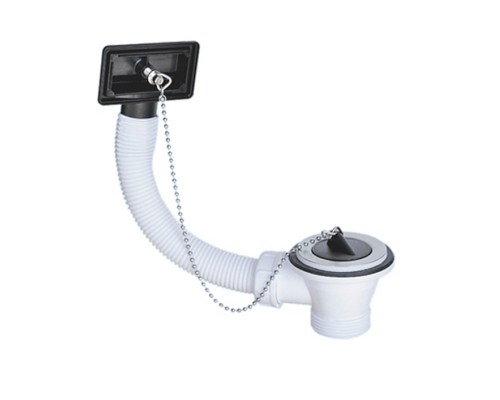 Слив-перелив для мойки под прямоугольное отверстие перелива (L195ммхD25мм, D60мм нержавейка сливная