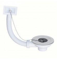 Слив-перелив для мойки под прямоугольное отверстие перелива (L229ммхD25мм, D113мм нержавейка сливная